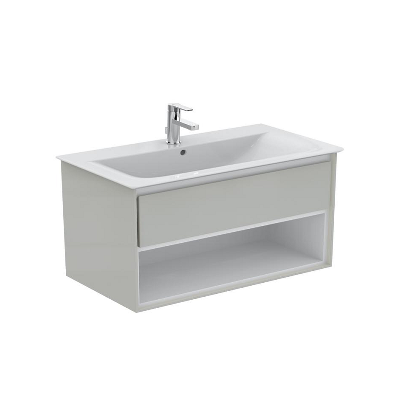 Ideal standard Meuble CONNECT AIR 100cm lavabo-plan  gris blanc mat E0828EQ Kobleo