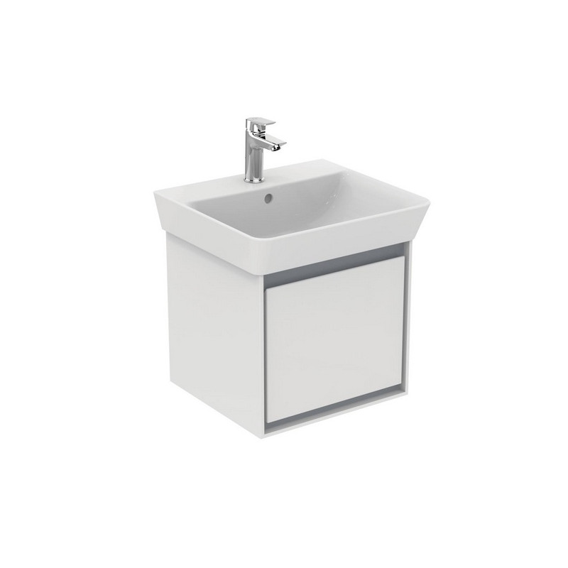 Ideal standard Meuble pour lavabo Cube 50 cm 1 tiroir Blanc laqué CONNECT AIR Kobleo