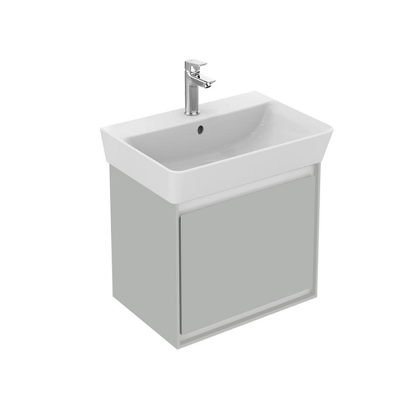 Ideal standard Meuble lavabo cube 435x402x40cm 1 tiroir Gris plume brillant/Blanc mat Kobleo