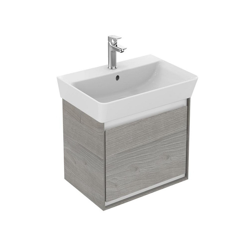 Ideal standard Meuble lavabo cube 435x402x40cm 1 tiroir Chêne grisé / Blanc mat CONNE Kobleo