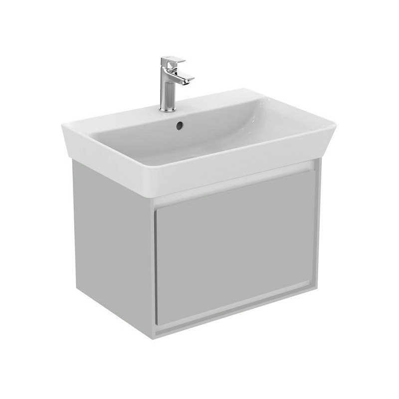 Ideal standard Meuble suspendu lavabo 48cm Cube 55 gris plume brillant/blanc mat 1 ti Kobleo