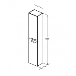 Porcher Meuble colonne suspendu Ulysse 150x30cm laqué blanc brillant Kobleo
