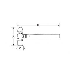 Bahco Marteau de serrurier à panne ronde 700 g avec manche en hickory NS506 Bahco Kobleo