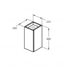 Ideal standard Meuble additionnel pour lave-mains 225x26x48 cm 1 porte Chêne cérusé T Kobleo Ideal standard Meuble additionnel pour lave-mains 225x26x48 cm 1 porte Chêne cérusé T Kobleo