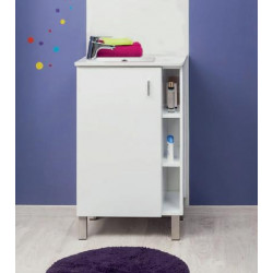 Ondée Meuble salle de bain blanc à poser réversible 50 cm LIXY Kobleo