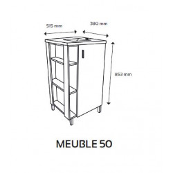 Ondée Meuble salle de bain blanc à poser réversible 50 cm LIXY Kobleo