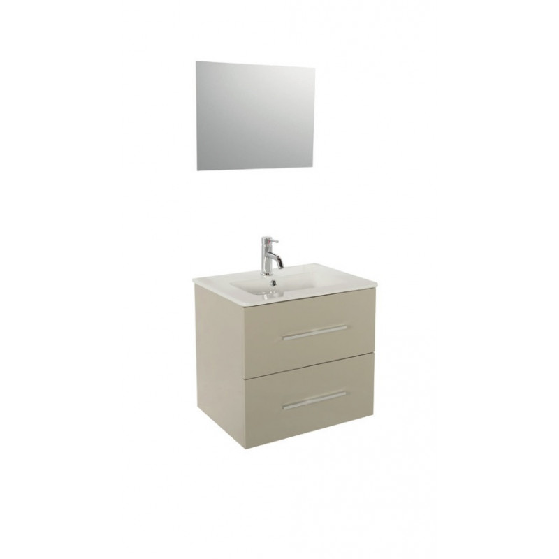 Ondée Meuble suspendre 60cm laquée brillant taupe 2 tiroirs plan céramique s Kobleo Ondée Meuble suspendre 60cm laquée brillant taupe 2 tiroirs plan céramique s Kobleo