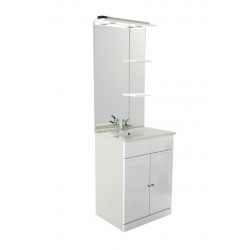 Ondée Meuble à poser 60 cm brillant blanc simple vasque deux portes TOLÈDE Kobleo