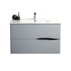Ondée Meuble à suspendre 90 cm deux tiroirs laqué gris 2DOO Kobleo