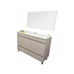 Ondée Meuble salle bain crème zermatt poser 120cm portes+tiroirs livré monté Ondée Kobleo