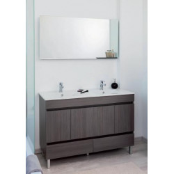 Ondée Meuble salle bain gris foncé chamonix poser 120cm portes+tiroirs livré Ondée Kobleo