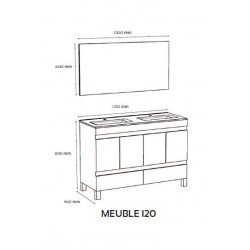 Ondée Meuble salle bain gris foncé chamonix poser 120cm portes+tiroirs livré Ondée Kobleo