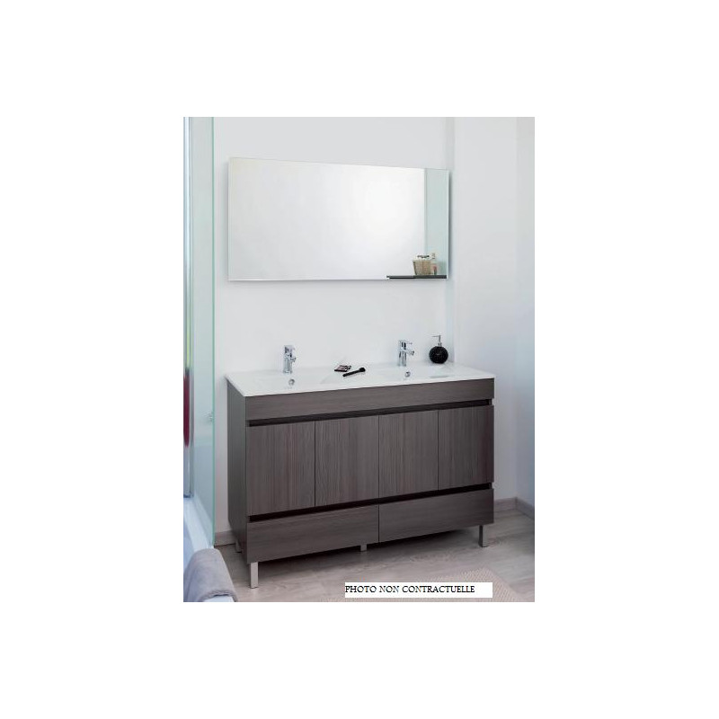 Ondée Meuble salle bain gris foncé chamonix poser 80cm portes+tiroir livré m Kobleo