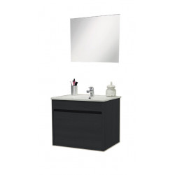 Ondée Meuble suspendre 80cm vasque 2 tiroirs miroir assorti MAPLE Kobleo