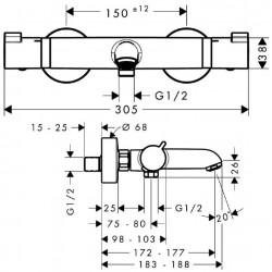 Hansgrohe Mitigeur Thermostatique Bain-douche Ecosta Comfort Kobleo