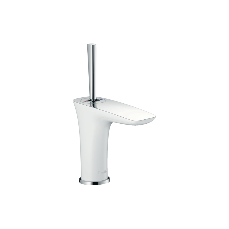 Hansgrohe Mitigeur de lave-mains PuraVida 100 bec 102 mm bonde Push-Open blanc/c Kobleo