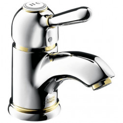 AXOR Mitigeur lavabo Carlton 70 bec fixe aspect chromé/or Kobleo