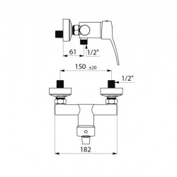 Delabie Mitigeur de douche mécanique Securitouch M1/2 9 l/min laiton chromé Delabie Kobleo