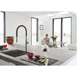 Grohe Mitigeur d'évier Essence avec bras flexible SuperSteel Grohe Kobleo