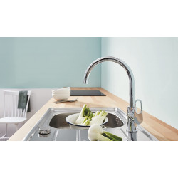 Grohe Mitigeur d'évier chromé 360° saillie 223mm BauFlow Kobleo Grohe Mitigeur d'évier chromé 360° saillie 223mm BauFlow Kobleo