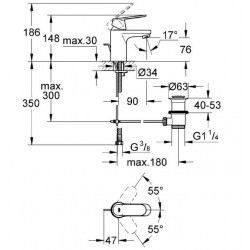 Grohe Mitigeur Lavabo Eurosmart Cosmopolitan Economie d'eau Kobleo
