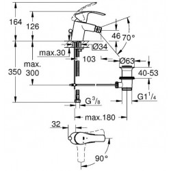Grohe Mitigeur de bidet Eurosmart 32928002 Grohe Kobleo