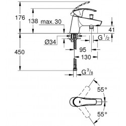 Grohe Mitigeur bain-douche monotrou Eurosmart Kobleo