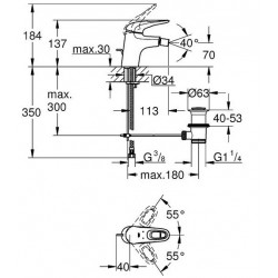 Grohe Mitigeur bidet monocommande taille S Eurostyle 33565003 Grohe Kobleo