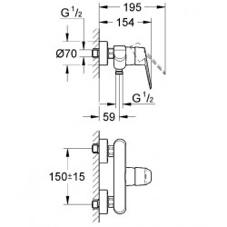 Grohe Mitigeur Douche Eurodisc Cosmopolitan Kobleo