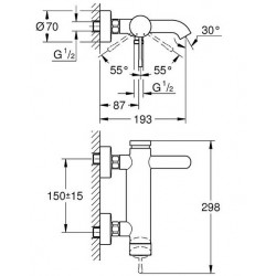 Grohe Mitigeur bain-douche Essence 33624001 Grohe Kobleo