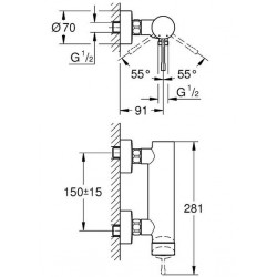 Grohe Mitigeur douche Essence 33636001 Grohe Kobleo