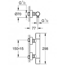 Grohe Mitigeur douche Grohtherm 1000 Cosmopolitan 34440002 Grohe Kobleo