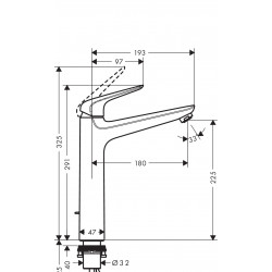 Hansgrohe Mitigeur de lavabo 230 Novus avec tirette et vidage finition chromé Hansgrohe Kobleo