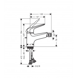 Hansgrohe Mitigeur bidet 70 Novus 139 mm avec tirette et vidage finition chromé Hansgrohe Kobleo