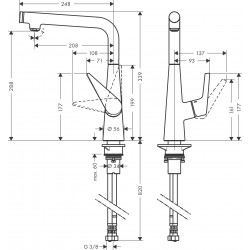 Hansgrohe Mitigeur de cuisine Talis Select M51 300 1 jet chromé Hansgrohe Kobleo