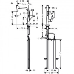 Hansgrohe Mitigeur cuisine 240 Metris Select M71 bec extractible Stainless Steel Kobleo