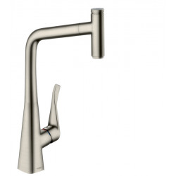 Hansgrohe Mitigeur cuisine 320 Metris Select M71 bec extractible Stainless Steel Kobleo