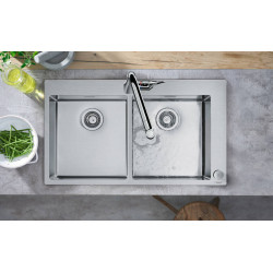 Hansgrohe Mitigeur cuisine 320 Metris Select M71 douchette extractible inox Kobleo
