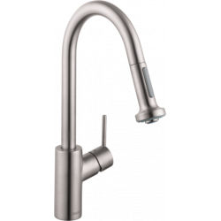 Hansgrohe Mitigeur cuisine 220 Talis M52 devant fenêtre douchette extractible 2  Hansgrohe Kobleo