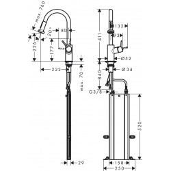 Hansgrohe Mitigeur cuisine 220 Talis M52 devant fenêtre douchette extractible 2  Hansgrohe Kobleo