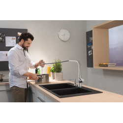 Hansgrohe Mitigeur cuisine 300 Talis Select M51 douchette extractible Stainless  Kobleo