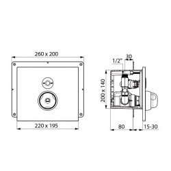 Delabie Mitigeur douche SECURITHERM thermostatique électronique encastré 3/4  Delabie Kobleo