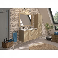 Allibert Miroir cadre bois 120 cm couleur Chêne hamilton CAMBRIDGE Kobleo