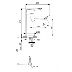 Ideal standard Mitigeur lavabo Tesi sans tirette ni vidage chromé bec fixe Kobleo Ideal standard Mitigeur lavabo Tesi sans tirette ni vidage chromé bec fixe Kobleo