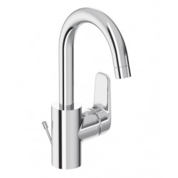 Porcher Mitigeur lavabo Okyris bec haut C3 chromé Cartouche 38mm bonde polypro Kobleo