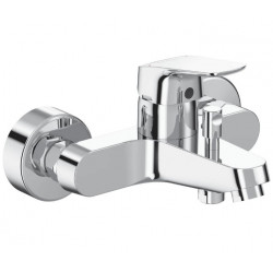 Porcher Mitigeur bain douche Okyris mural chromé poignée en métal Kobleo