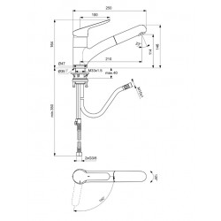 Porcher Mitigeur evier OKYRIS avec douchette bec Orientable C3 chromé Porcher Kobleo Porcher Mitigeur evier OKYRIS avec douchette bec Orientable C3 chromé Porcher Kobleo