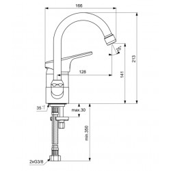 Porcher Mitigeur lavabo Olyos monotrou chromé 47mm sans tirette niVidage bec o Kobleo