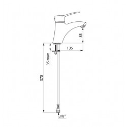 Delabie Mitigeur mécanique lavabo sortie BIOSAFE sans tirette manette pleine L Kobleo