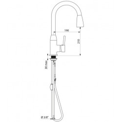 Delabie Mitigeur mécanique à douchette extractible Laiton chromé bec orientabl Kobleo